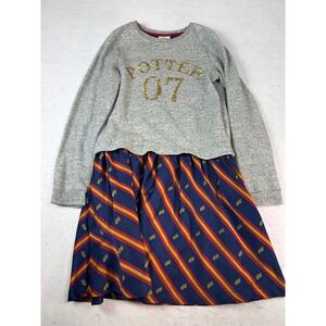 Mini Boden Harry Potter Gryffindor Dress Grey Gold Potter 07 Girls 11-12Y